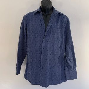 Billy London Texture Stripe Dress Shirt Medium 15-15.5 / 32-33 100% cotton